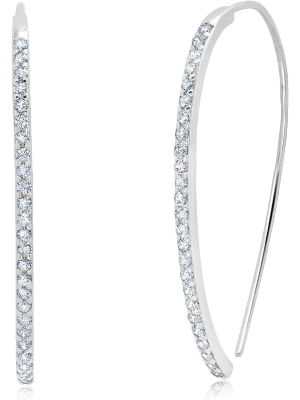Elegant 925 Sterling Silver Threader Earrings with Sparkling Cubic Zirconia for